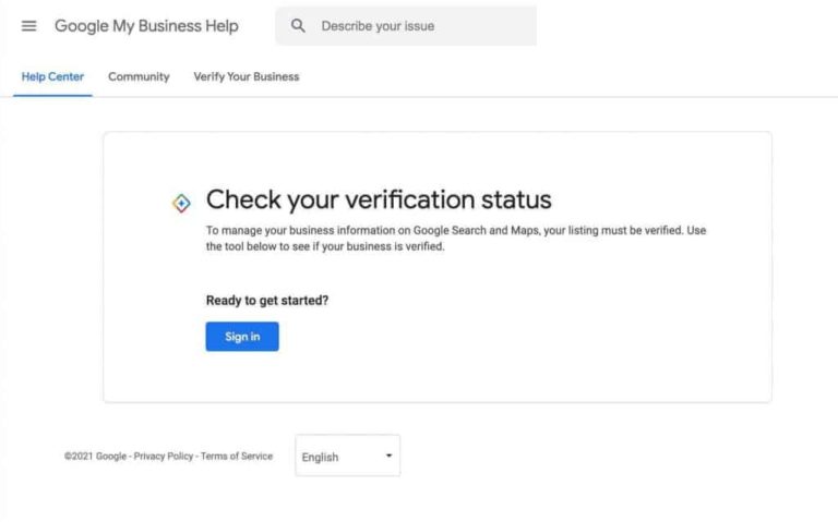 google my business verification status