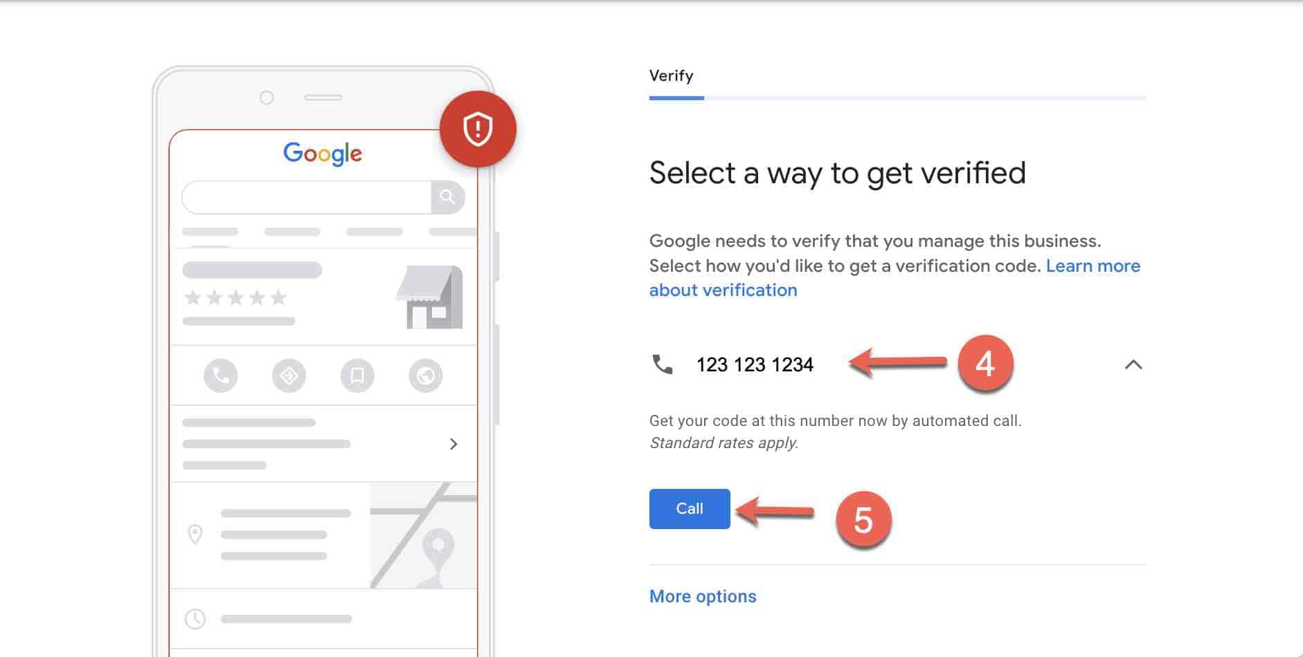 An Example Of How To Verify Your Google Business Profile By Phone Call