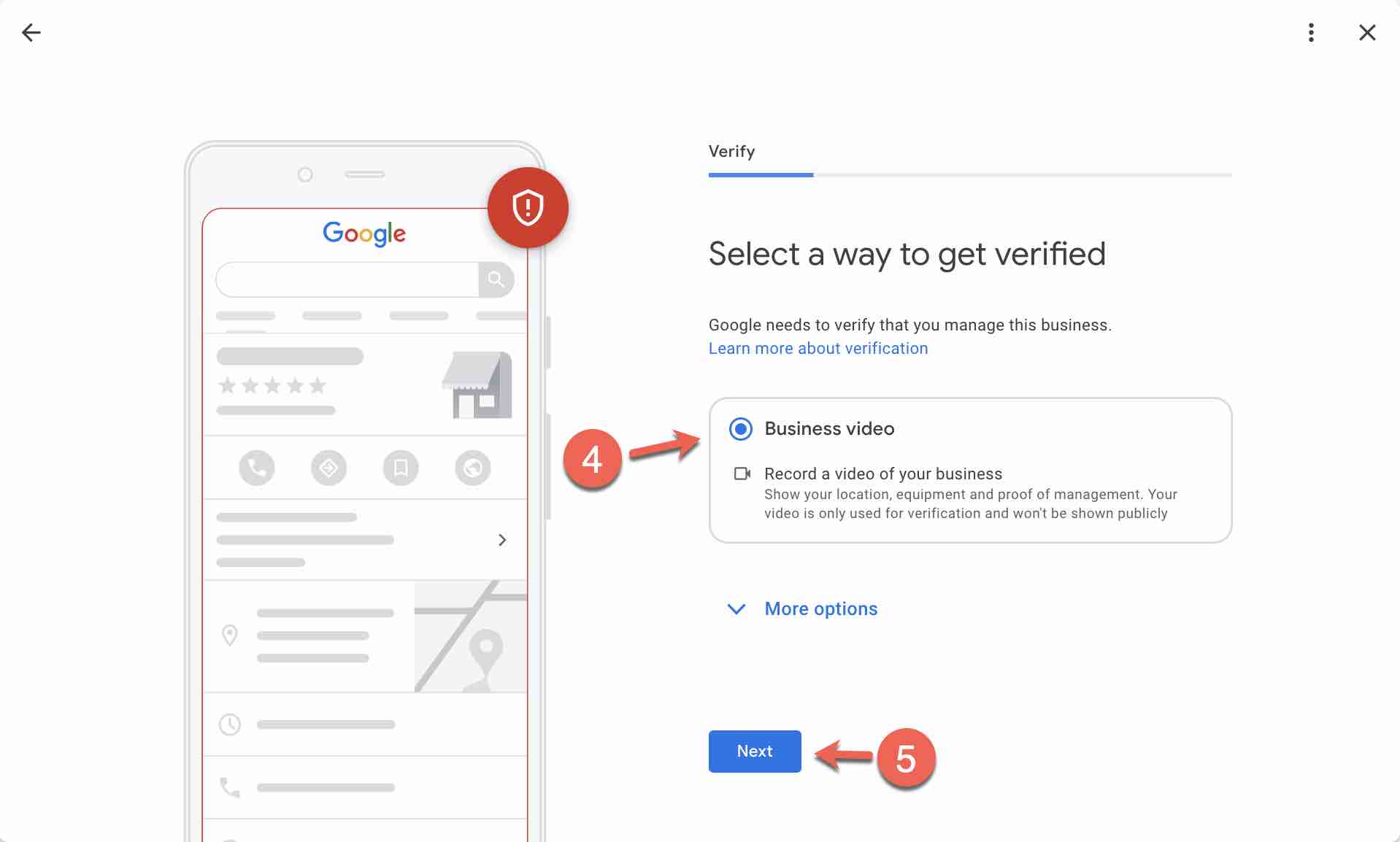 An Example Of How To Verify Your Google Business Profile By Recorded Video
