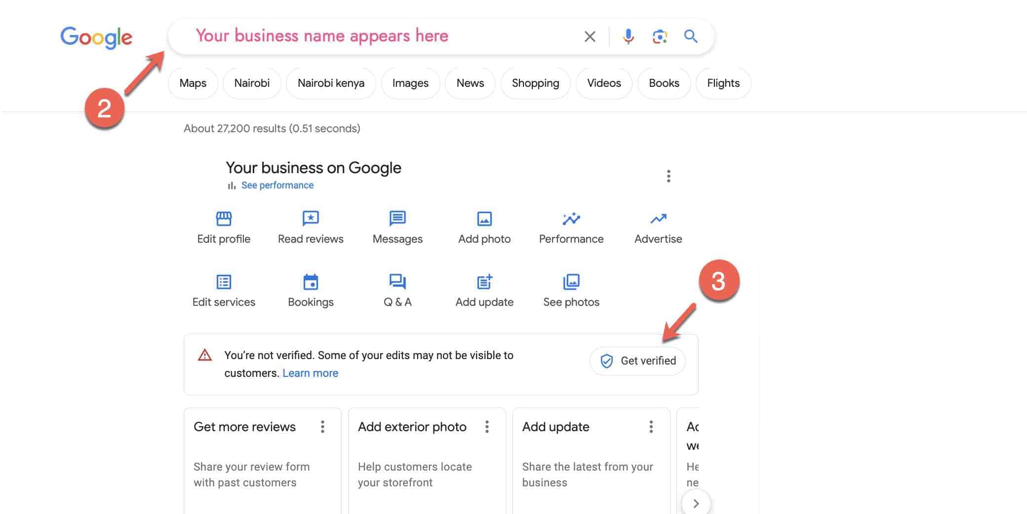 An Example Of Your Google Business Profile Dashboard